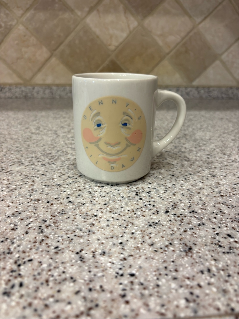 Denny's Til Dawn Denny’s Logo Moon Pancake Face Coffee Mug Restaurant Diner